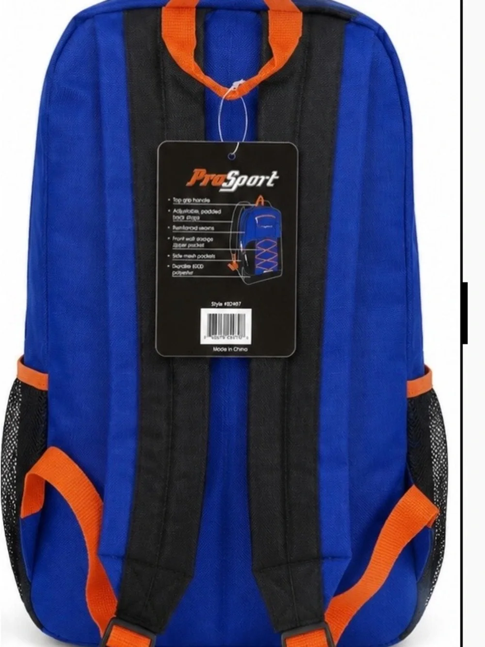 ProSport B2497 Blue & Orange Backpack School Travel Daypack NWT